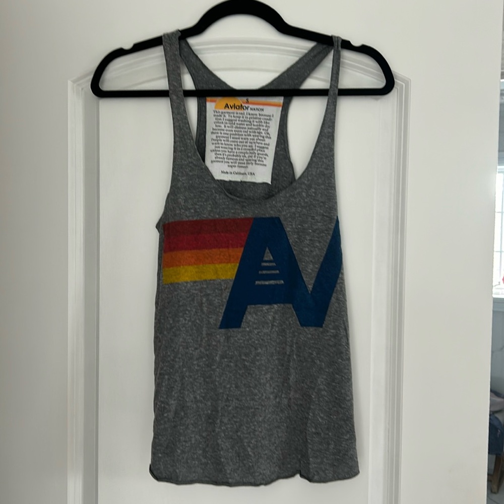 Aviator nation gray tank size small